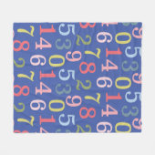 Niedliche Farbenfrohe einfache Zahlen Muster Blau Fleecedecke (Vorderseite (Horizontal))