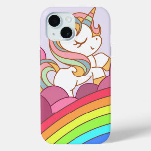 Niedliche, farbenfrohe Einhorn- und Regenbogenkuns Case-Mate iPhone Hülle