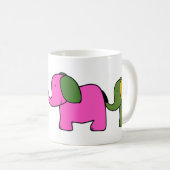 Niedliche, farbenfrohe Elefanten-Cartoon Kaffeetasse (VorderseiteRechts)