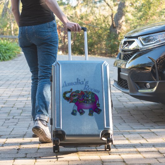 Niedliche, farbenfrohe Elefantenzimmertür oder -wa Aufkleber (Koffer Insitu)