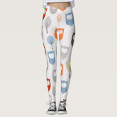 niedliche, farbenfrohe Eule Leggings (Vorderseite)