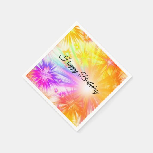 Niedliche, farbenfrohe Feuerwerke, glücklich zum G Serviette (Ecke)