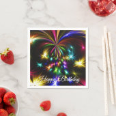 Niedliche, farbenfrohe Feuerwerke, zum Geburtstag  Serviette (Beispiel)