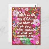 Niedliche Farbenfrohe Floral Faith Bible Verse Postkarte (Vorne/Hinten)