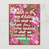 Niedliche Farbenfrohe Floral Faith Bible Verse Postkarte (Vorderseite)