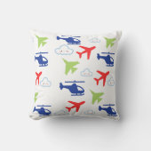Niedliche Farbenfrohe Flugzeuge und Wolken für Avi Kissen (Vorderseite)