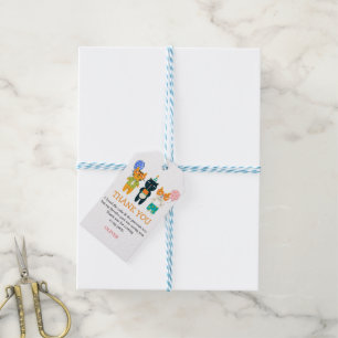 Niedliche farbenfrohe Funny Cat Geburtstag Vielen Geschenkanhänger