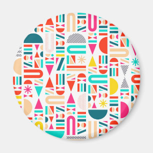 Niedliche, farbenfrohe geometrische Formmuster vok Magnet