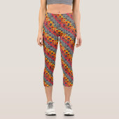 Niedliche, farbenfrohe geometrische Motivmuster Capri Leggings (Vorderseite)