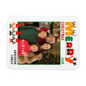 Niedliche farbenfrohe Gnomes Frohe Weihnachtsfamil Magnet (Horizontal)