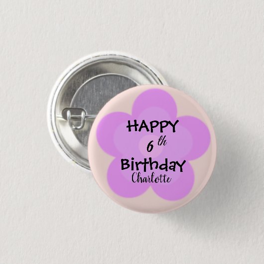 Niedliche farbenfrohe Gradient daisme Blume Geburt Button (Vorne & Hinten)