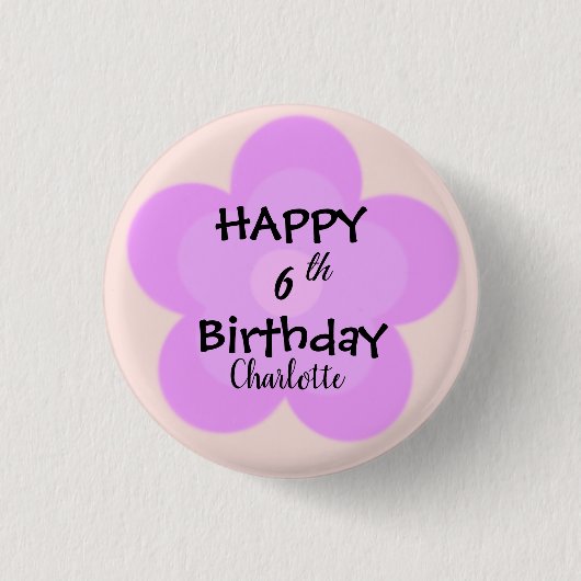 Niedliche farbenfrohe Gradient daisme Blume Geburt Button (Vorderseite)