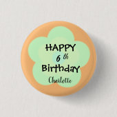 Niedliche farbenfrohe Gradient daisme Blume Geburt Button (Vorderseite)