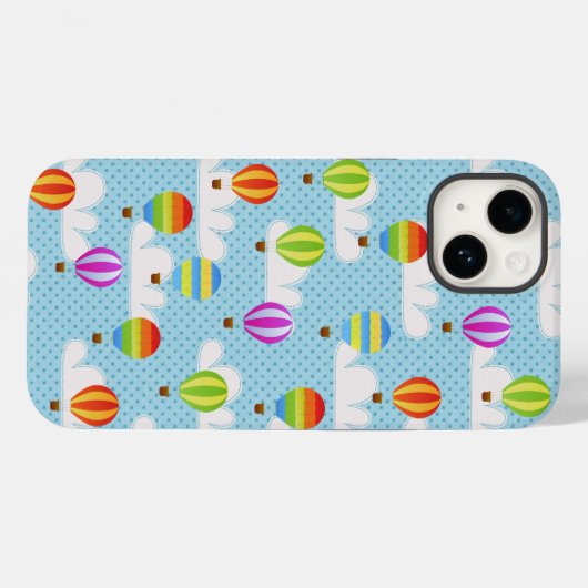 Niedliche Farbenfrohe Heißluftballonmuster Case-Mate iPhone Hülle (Rückseite (Horizontal))