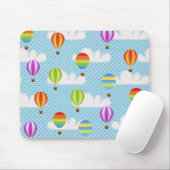Niedliche Farbenfrohe Heißluftballonmuster Mousepad (Mit Mouse)
