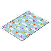 Niedliche Farbenfrohe Heißluftballonmuster Notizblock (Linke Seite)