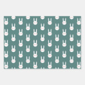 Niedliche Farbenfrohe hellweiße Kaninchenfarbe Geschenkpapier Set (Vorderseite 3)