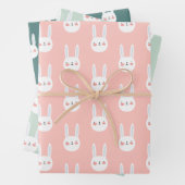 Niedliche Farbenfrohe hellweiße Kaninchenfarbe Geschenkpapier Set (Beispiel)