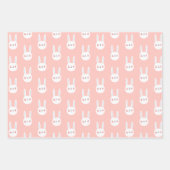 Niedliche Farbenfrohe hellweiße Kaninchenfarbe Geschenkpapier Set (Vorderseite)