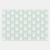 Niedliche Farbenfrohe hellweiße Kaninchenfarbe Geschenkpapier Set (Vorderseite 2)