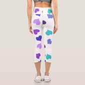 Niedliche farbenfrohe Herzen Capri Leggings (Rückseite)