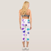 Niedliche farbenfrohe Herzen Capri Leggings (Rückseite)