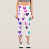 Niedliche farbenfrohe Herzen Capri Leggings (Vorderseite)
