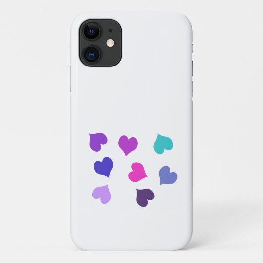 Niedliche farbenfrohe Herzen Case-Mate iPhone Hülle (Rückseite)