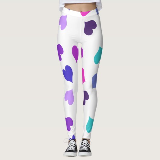 Niedliche farbenfrohe Herzen Leggings (Vorderseite)