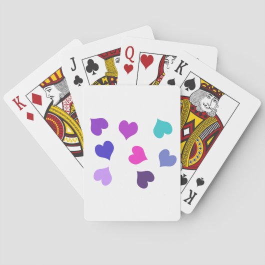 Niedliche farbenfrohe Herzen Spielkarten (Rückseite)