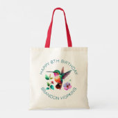 Niedliche Farbenfrohe Hummingvogel und Blume Tragetasche (Rückseite)