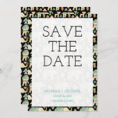 Niedliche farbenfrohe indianische Elefanten Save t Save The Date (Vorne/Hinten)