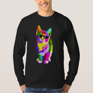 Niedliche farbenfrohe Katze für Kätzchen Kunst T-Shirt