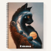 Niedliche, farbenfrohe Katze, lustige Tiere, äußer Notizblock (Vorderseite)