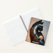 Niedliche, farbenfrohe Katze, lustige Tiere, äußer Notizblock (Innenseite)