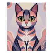 Niedliche, farbenfrohe Katze, lustiger Chic, Haust Poster (Vorderseite)