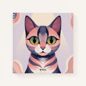 Niedliche, farbenfrohe Katze, lustiger Chic Notizblock (Vorderseite)