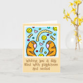 Niedliche, farbenfrohe Katzenpaws Friends in der S Karte (Gelbe Blume)