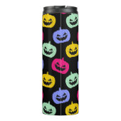 Niedliche, farbenfrohe Kürbis vor Halloween Thermosbecher (Rückseite)