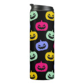 Niedliche, farbenfrohe Kürbis vor Halloween Thermosbecher (Nach rechts gedreht)