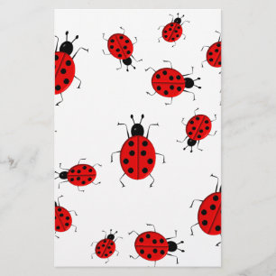 Niedliche, farbenfrohe Ladybugs Clip Art Briefpapier