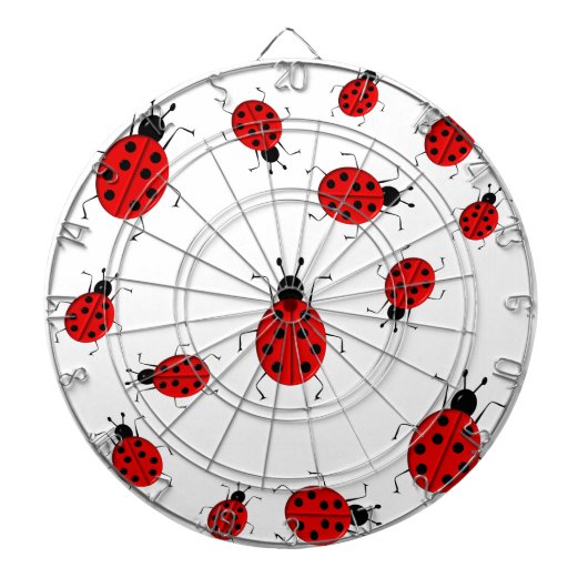 Niedliche, farbenfrohe Ladybugs Clip Art Dartscheibe (vorne)