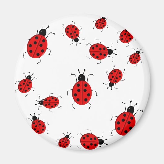 Niedliche, farbenfrohe Ladybugs Clip Art Magnet (Vorne)