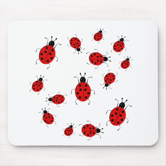 Niedliche, farbenfrohe Ladybugs Clip Art Mousepad (Vorne)