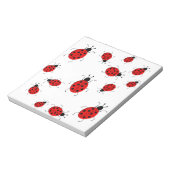 Niedliche, farbenfrohe Ladybugs Clip Art Notizblock (Rotiert)