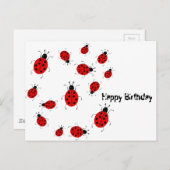 Niedliche, farbenfrohe Ladybugs Clip Art Postkarte (Vorne/Hinten)