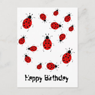 Niedliche, farbenfrohe Ladybugs Clip Art Postkarte