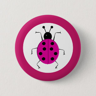 Niedliche, farbenfrohe Ladybugs, glücklicher Charm Button