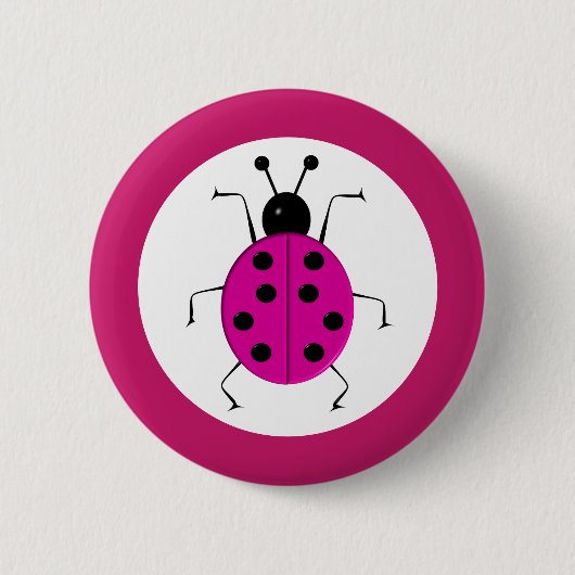 Niedliche, farbenfrohe Ladybugs, glücklicher Charm Button (Vorderseite)