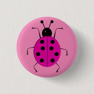 Niedliche, farbenfrohe Ladybugs, glücklicher Charm Button